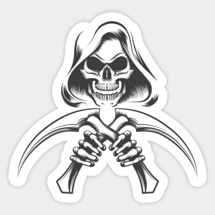 Death with scythe knives Sticker